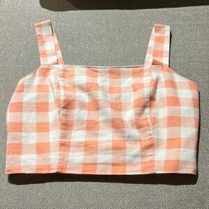 Peach gingham crop top